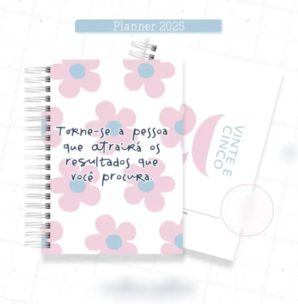 Arquivo Planner Floral 2025 Azul e Rosa - Criativa Afetiva 4