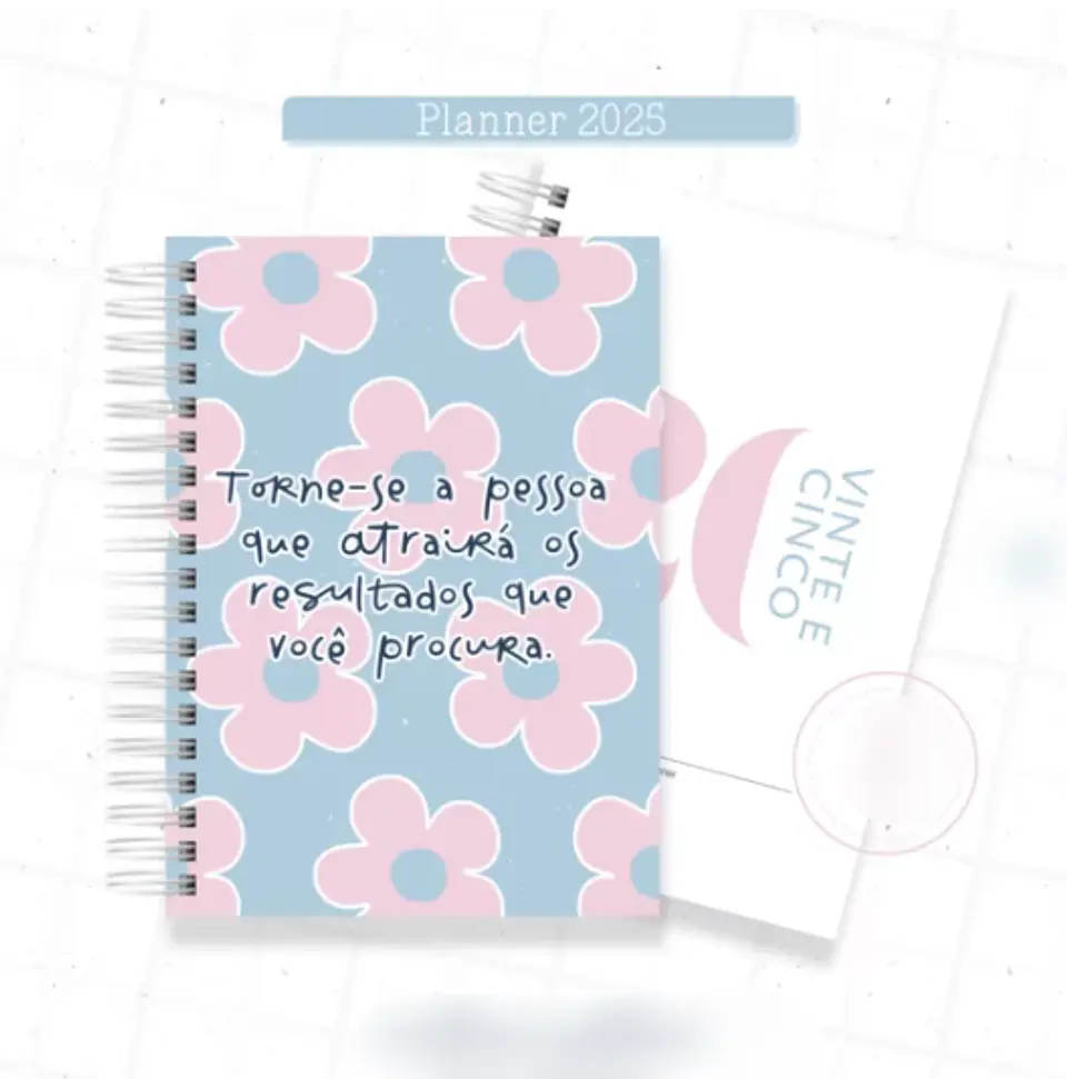 Arquivo Planner Floral 2025 Azul e Rosa - Criativa Afetiva 5