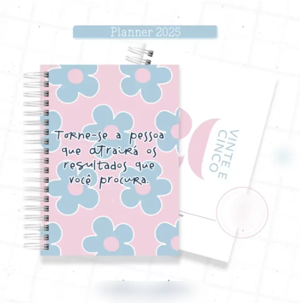 Arquivo Planner Floral 2025 Azul e Rosa - Criativa Afetiva 6