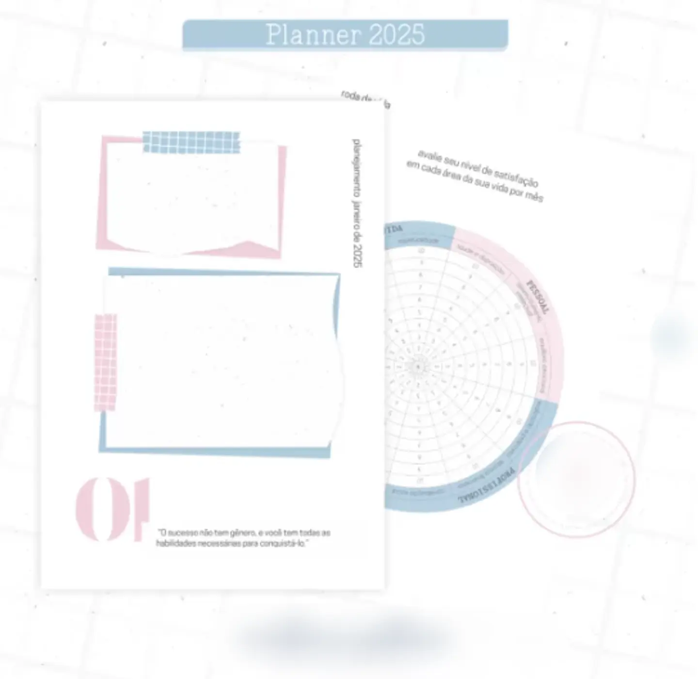 Arquivo Planner Floral 2025 Azul e Rosa - Criativa Afetiva 8