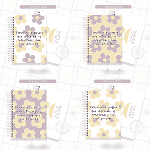 Arquivo Planner Floral 2025 Lilás e Amarelo - Criativa Afetiva
