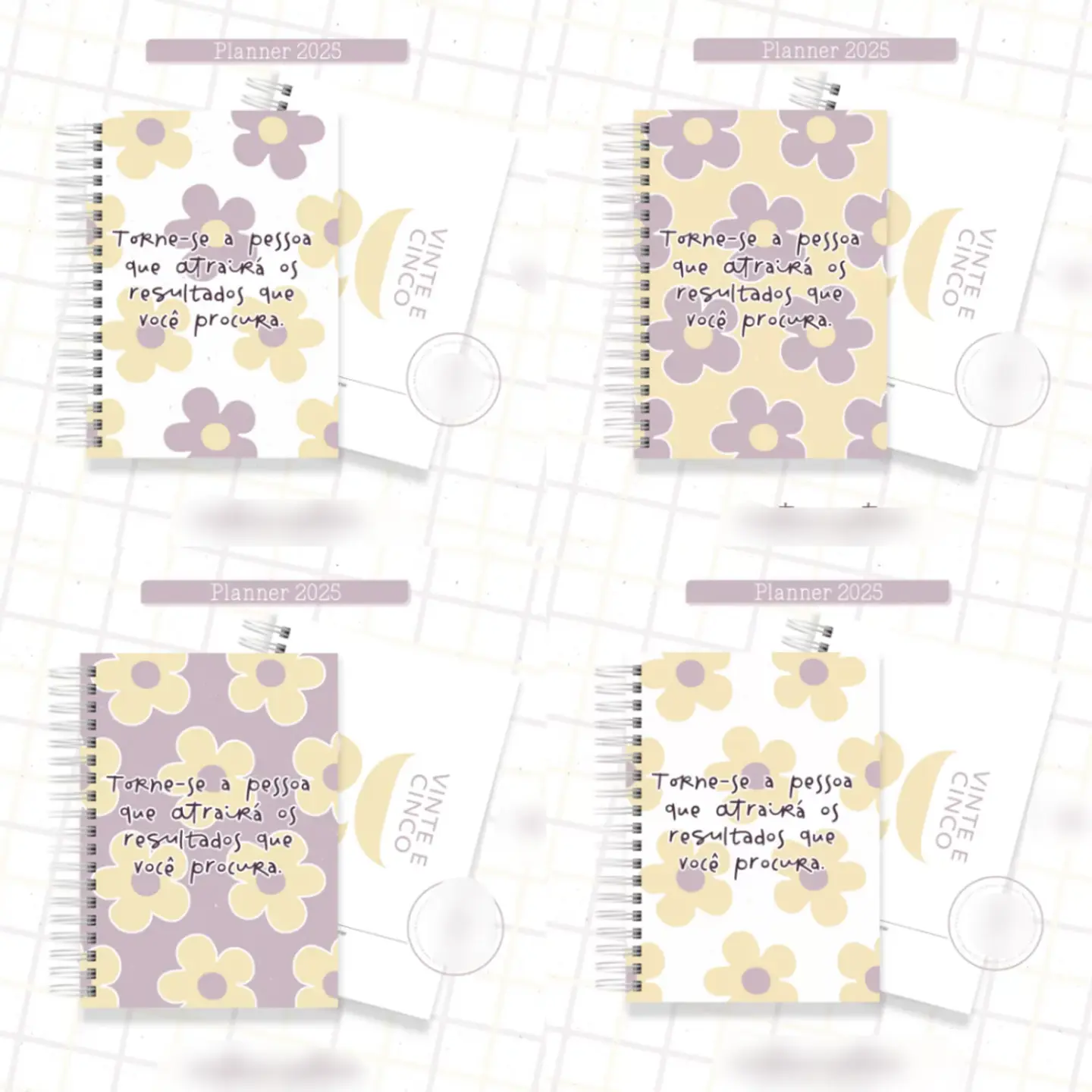 Arquivo Planner Floral 2025 Lilás e Amarelo - Criativa Afetiva 1