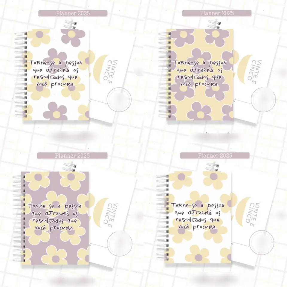 Arquivo Planner Floral 2025 Lilás e Amarelo - Criativa Afetiva 1
