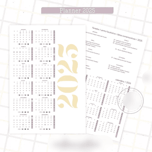 Arquivo Planner Floral 2025 Lilás e Amarelo - Criativa Afetiva