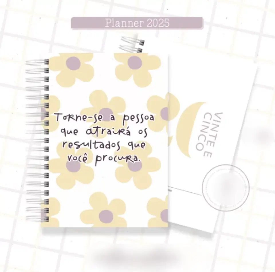 Arquivo Planner Floral 2025 Lilás e Amarelo - Criativa Afetiva 4
