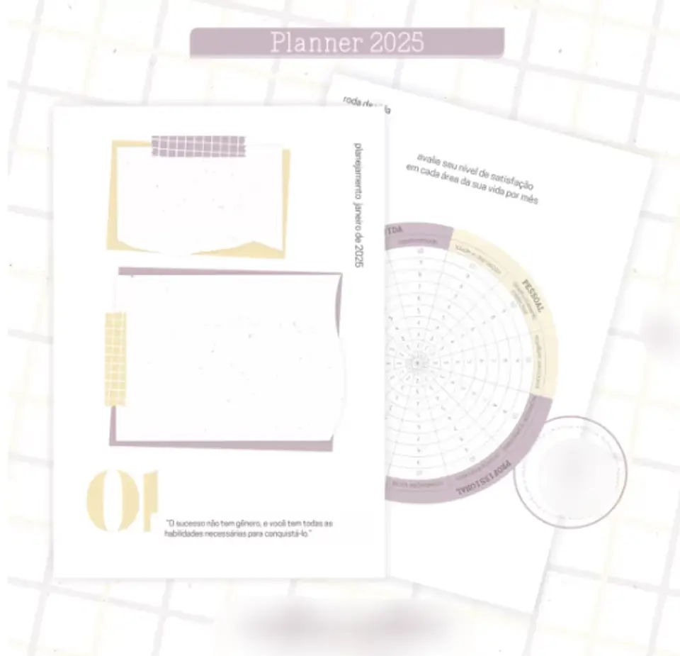Arquivo Planner Floral 2025 Lilás e Amarelo - Criativa Afetiva 11