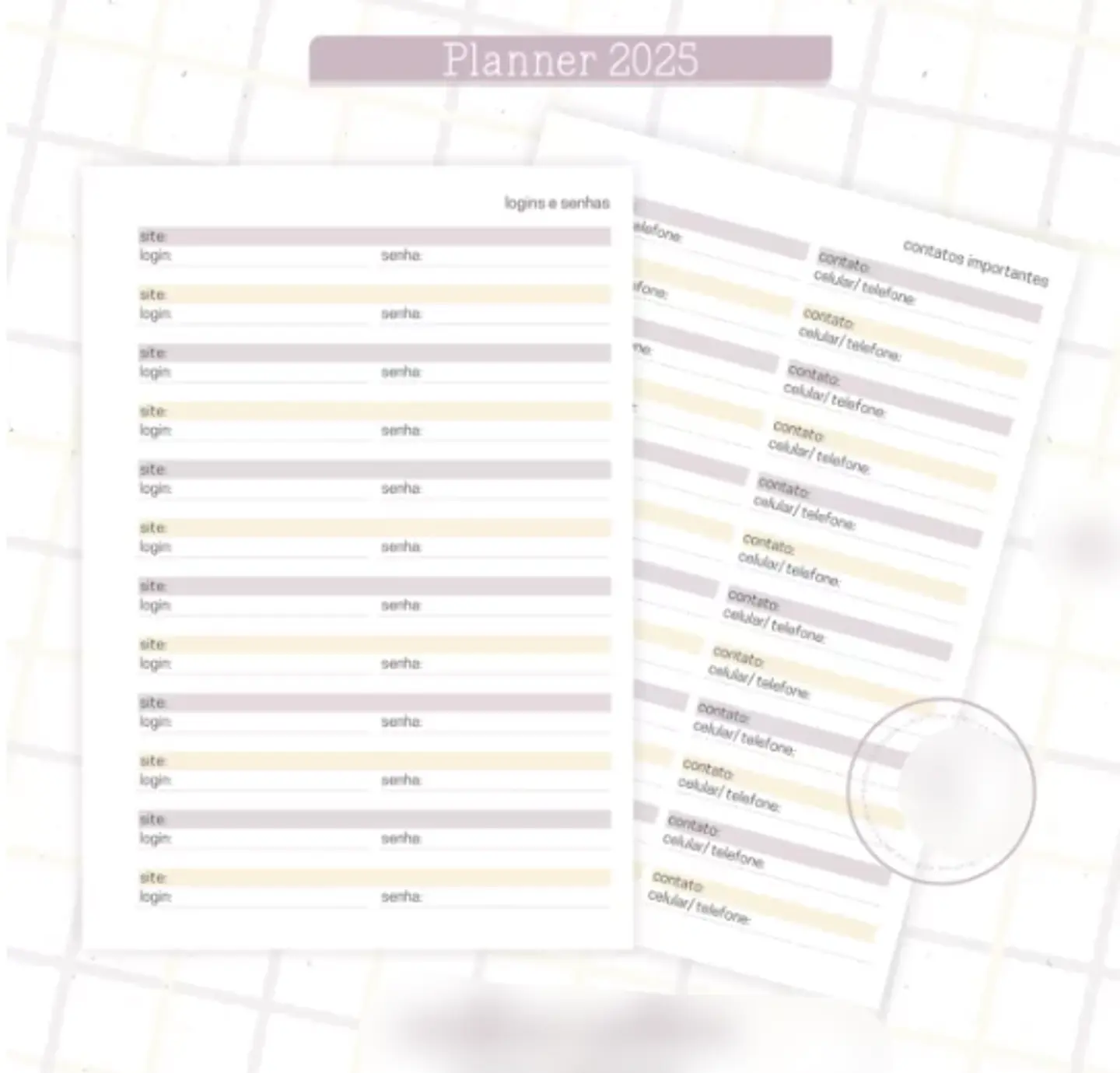 Arquivo Planner Floral 2025 Lilás e Amarelo - Criativa Afetiva 12