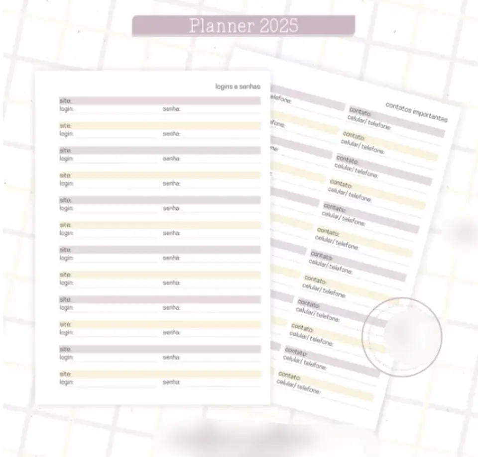 Arquivo Planner Floral 2025 Lilás e Amarelo - Criativa Afetiva 12