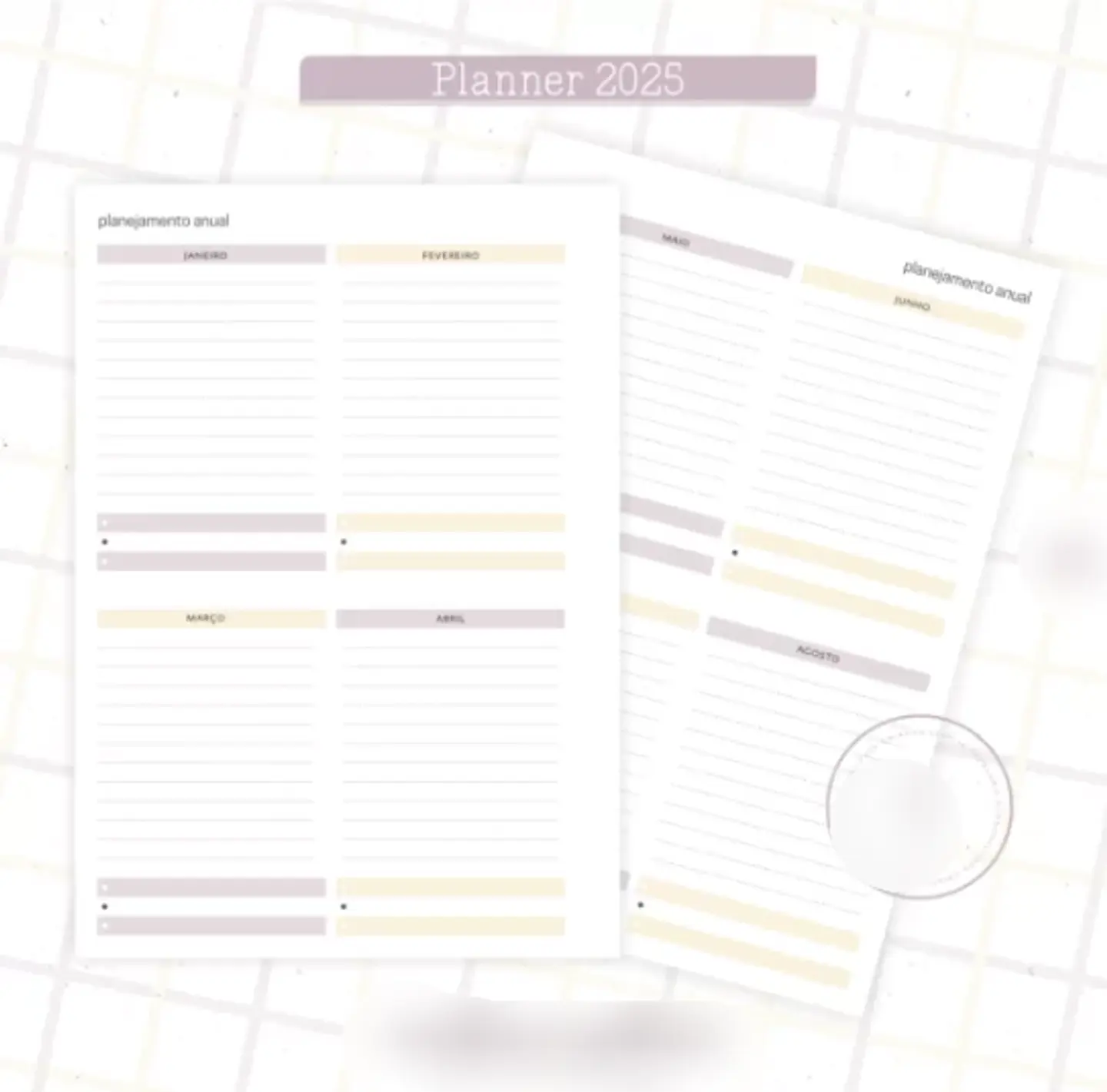 Arquivo Planner Floral 2025 Lilás e Amarelo - Criativa Afetiva 13