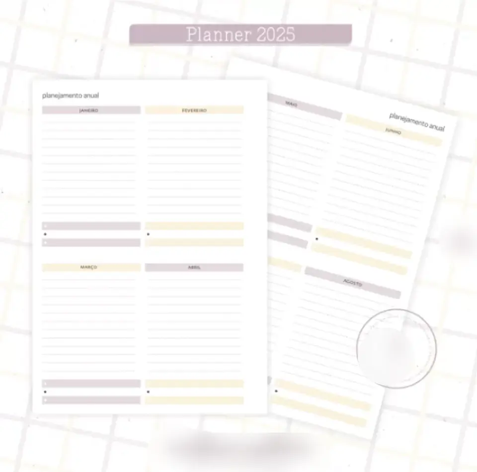 Arquivo Planner Floral 2025 Lilás e Amarelo - Criativa Afetiva 13