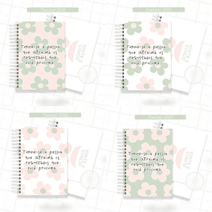 Arquivo Planner Floral 2025 Verde e Salmão - Criativa Afetiva