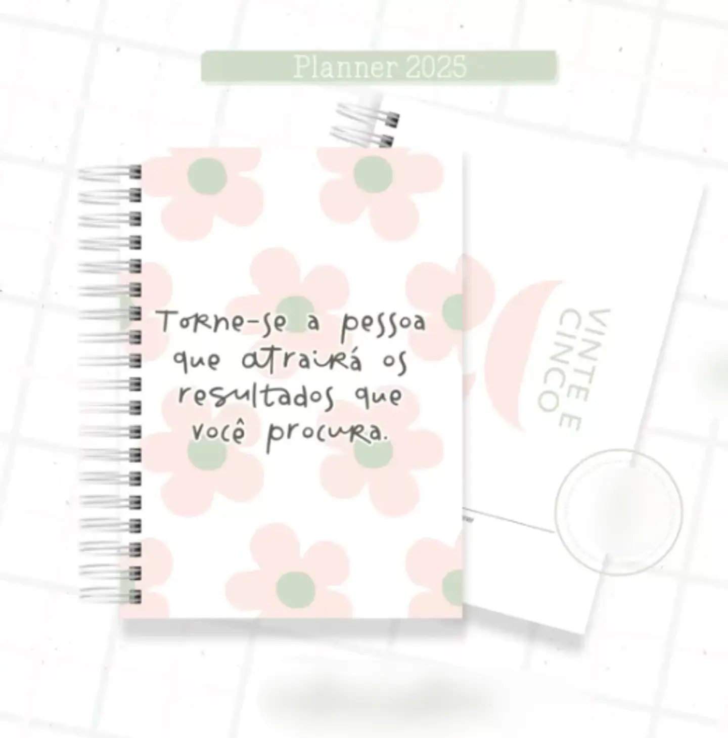 Arquivo Planner Floral 2025 Verde e Salmão - Criativa Afetiva 8