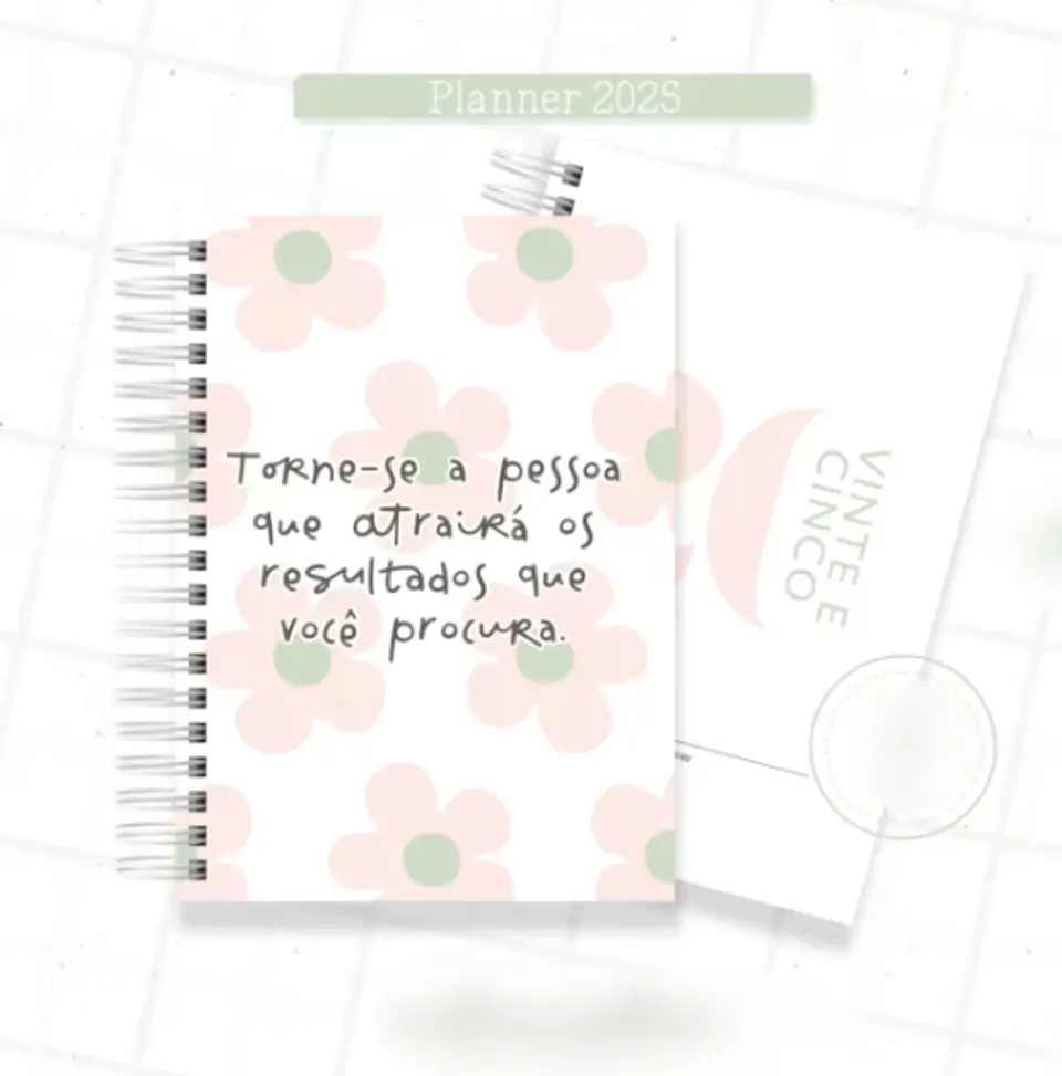 Arquivo Planner Floral 2025 Verde e Salmão - Criativa Afetiva 8