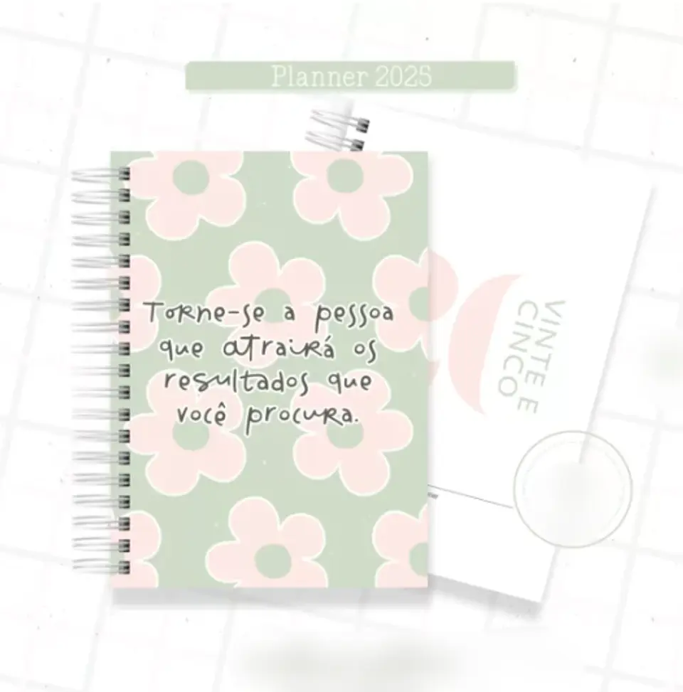 Arquivo Planner Floral 2025 Verde e Salmão - Criativa Afetiva 9