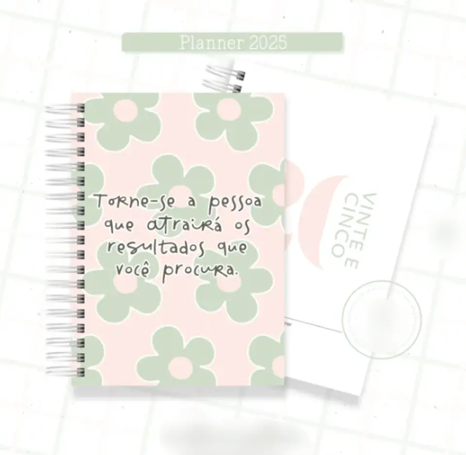 Arquivo Planner Floral 2025 Verde e Salmão - Criativa Afetiva 10