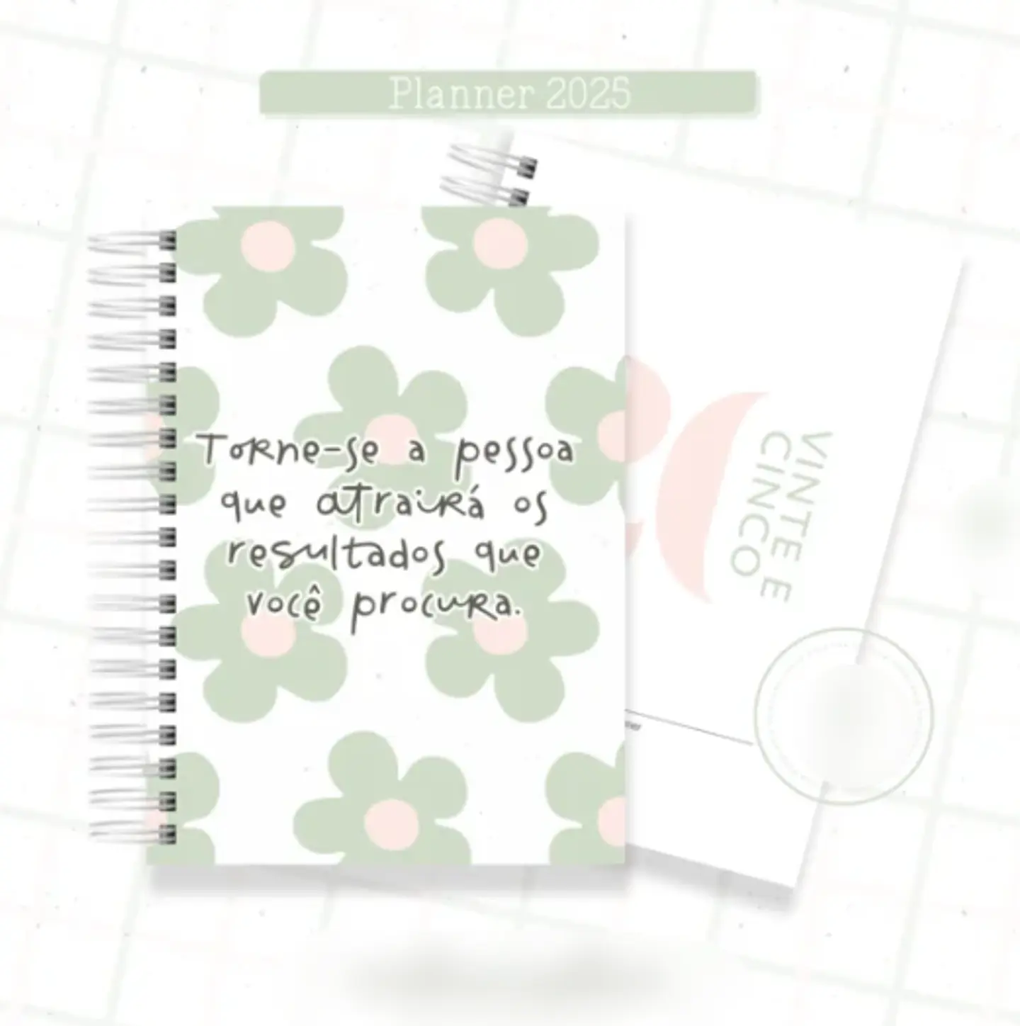 Arquivo Planner Floral 2025 Verde e Salmão - Criativa Afetiva 12