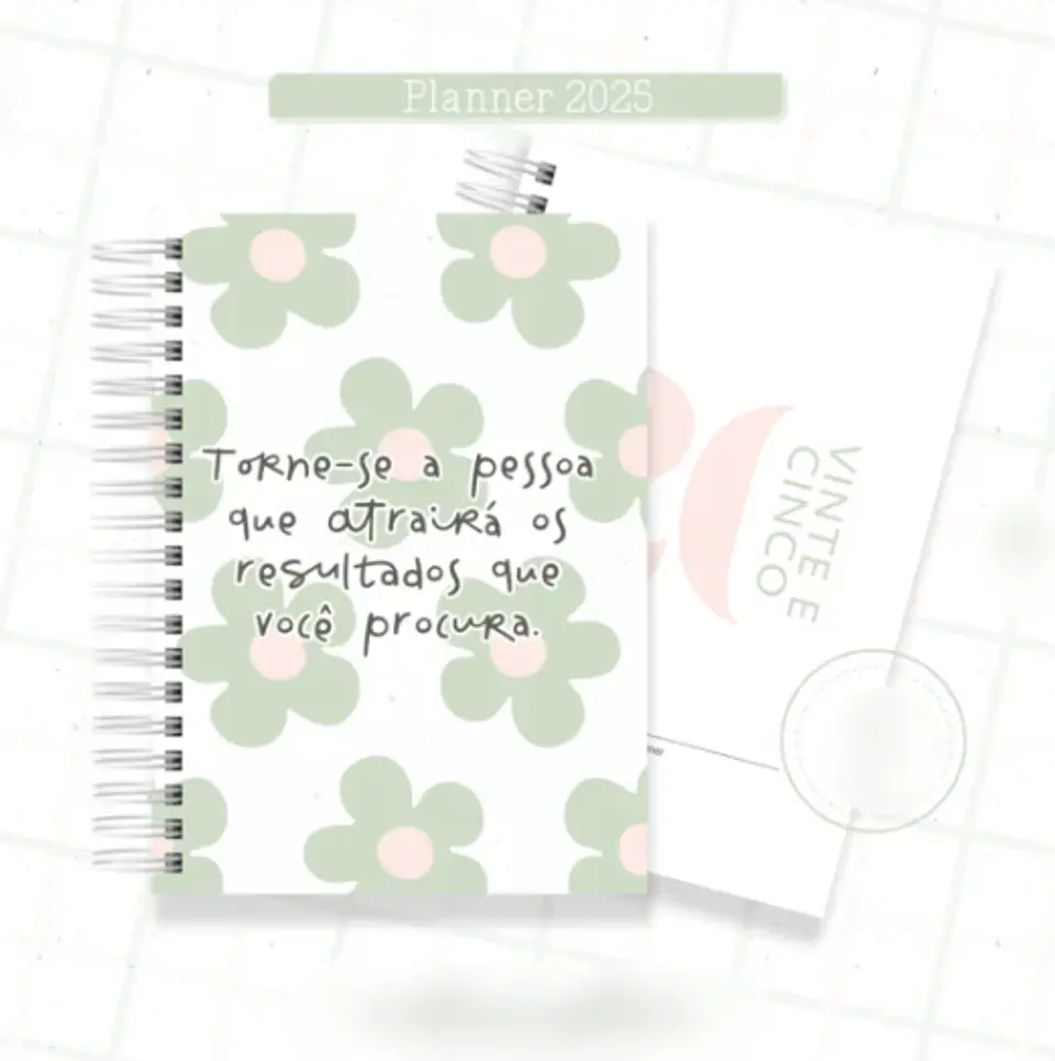 Arquivo Planner Floral 2025 Verde e Salmão - Criativa Afetiva 12