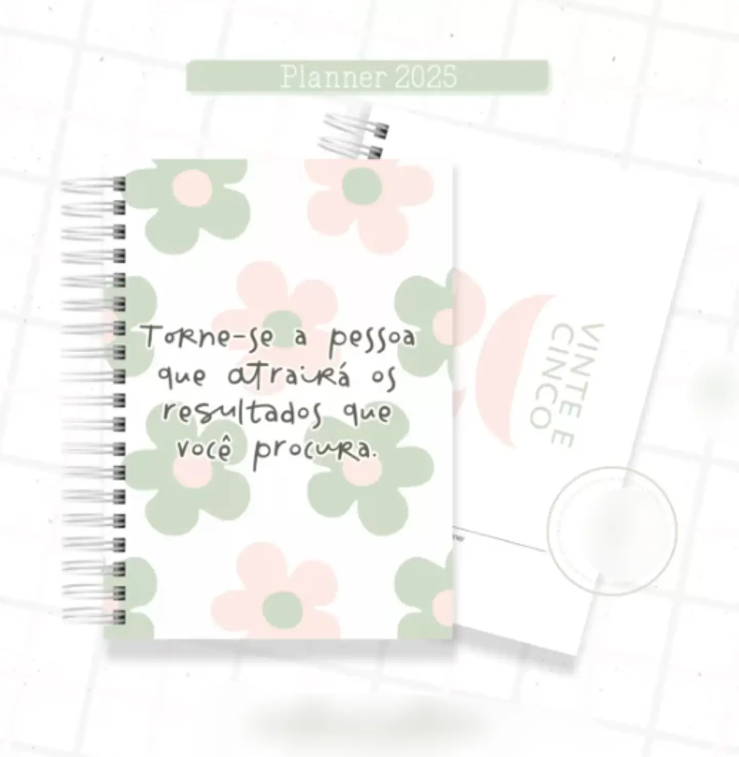 Arquivo Planner Floral 2025 Verde e Salmão - Criativa Afetiva 14