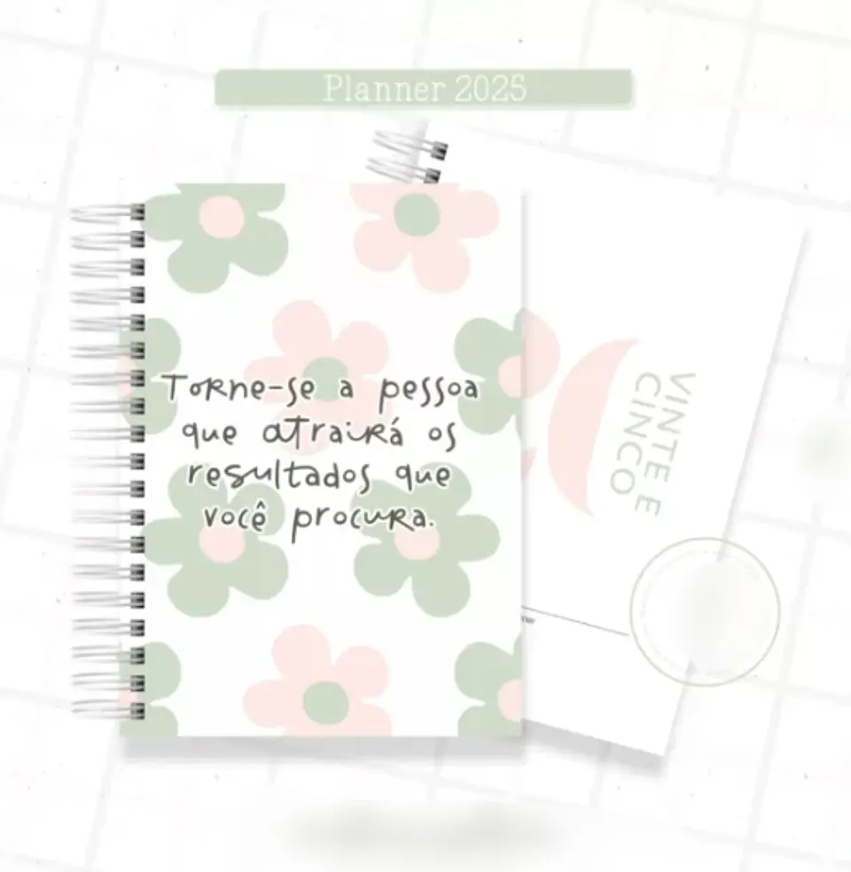 Arquivo Planner Floral 2025 Verde e Salmão - Criativa Afetiva 14