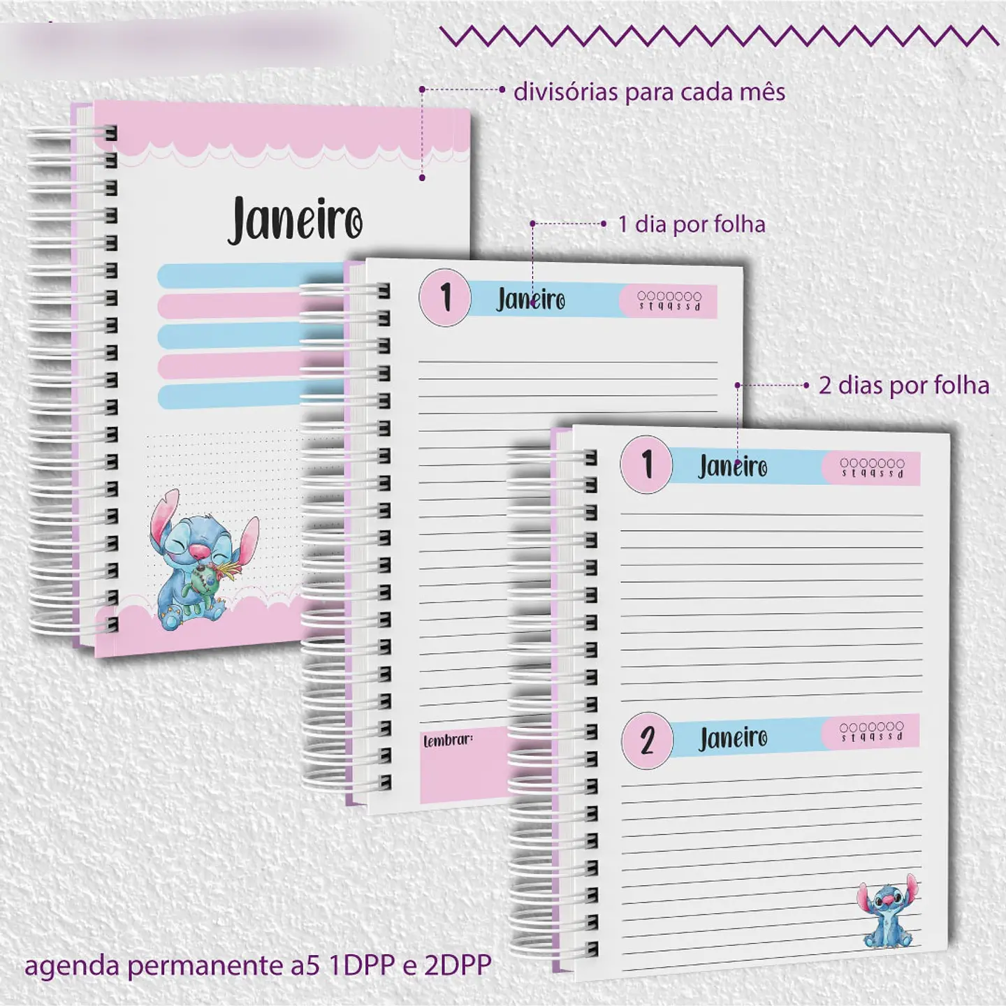 Arquivo Encadernação Kit Escolar Stitch - BM ARQUIVOS 3