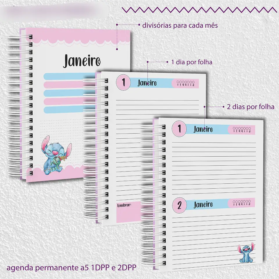 Arquivo Encadernação Kit Escolar Stitch - BM ARQUIVOS 3