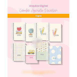 Arquivo Combo Agenda Escolar A5 e Quadrada - BRANCO PAPEL