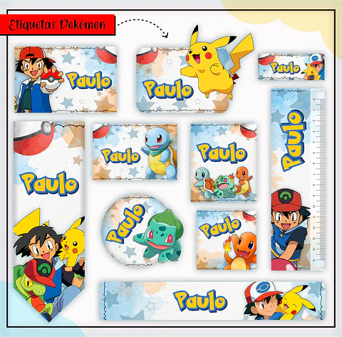 Arquivo Etiqueta Escola Menino Combo - Lina