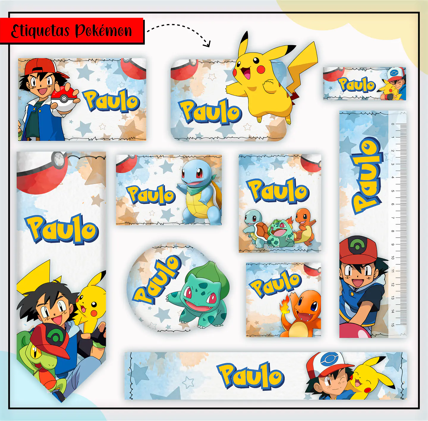 Arquivo Etiqueta Escola Menino Combo - Lina 1
