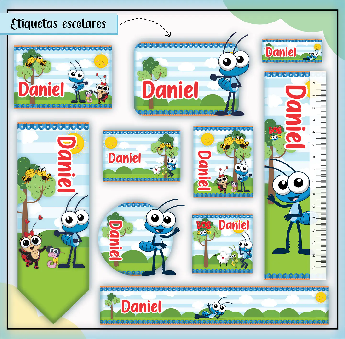 Arquivo Etiqueta Escola Menino Combo - Lina 3