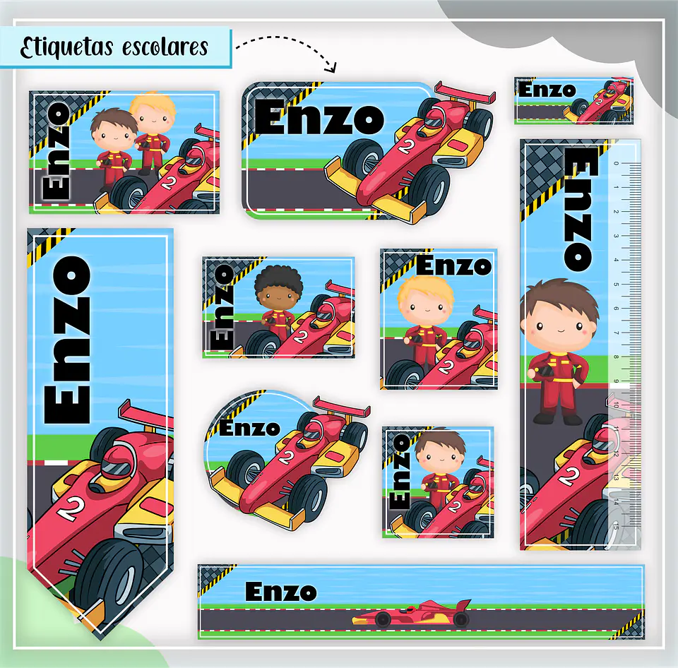 Arquivo Etiqueta Escola Menino Combo - Lina 11