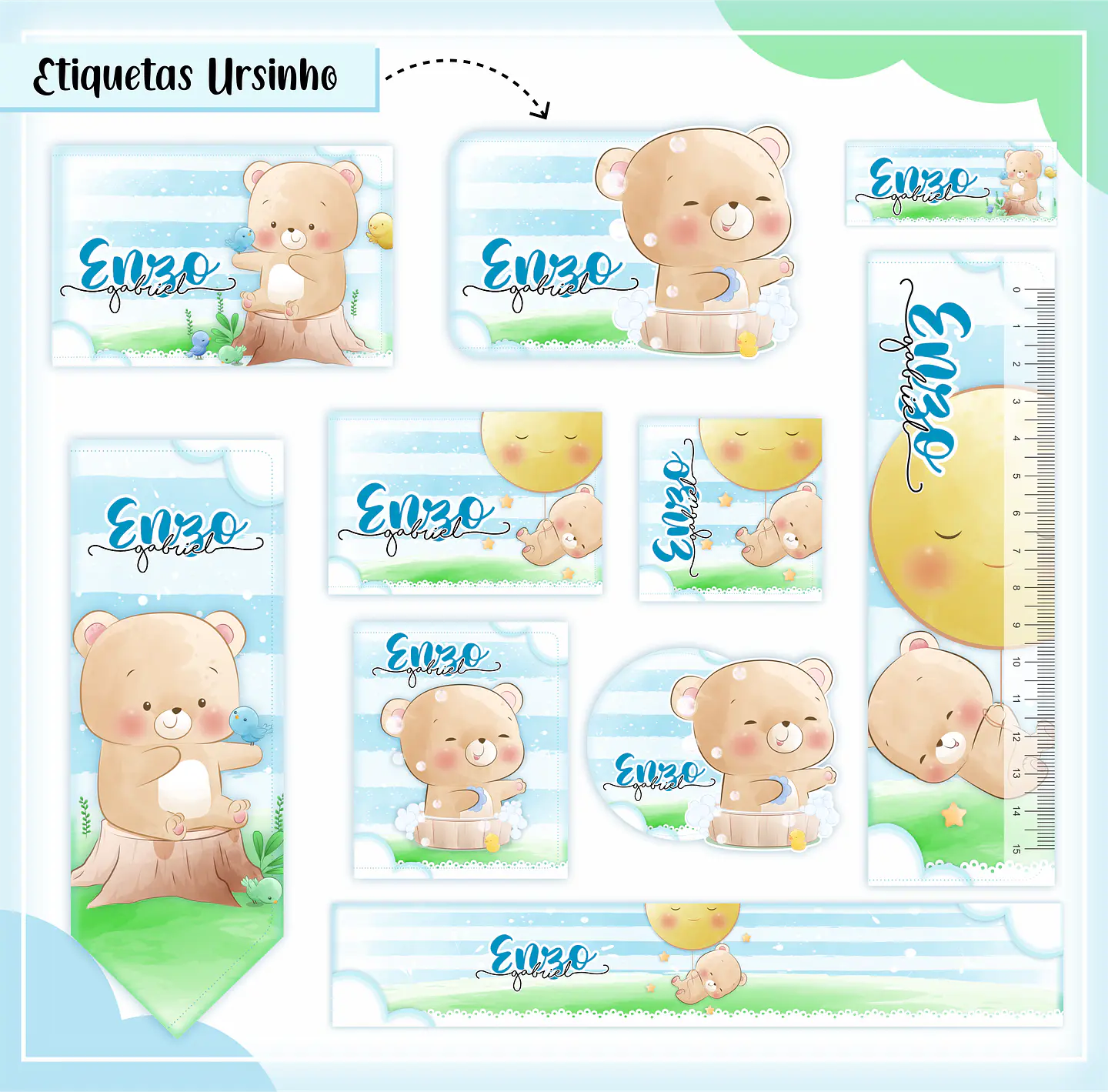 Arquivo Etiqueta Escola Menino Combo - Lina 12