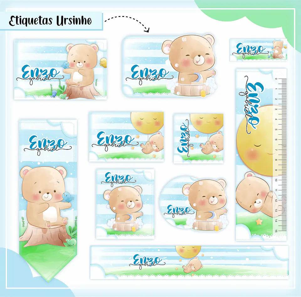 Arquivo Etiqueta Escola Menino Combo - Lina 12