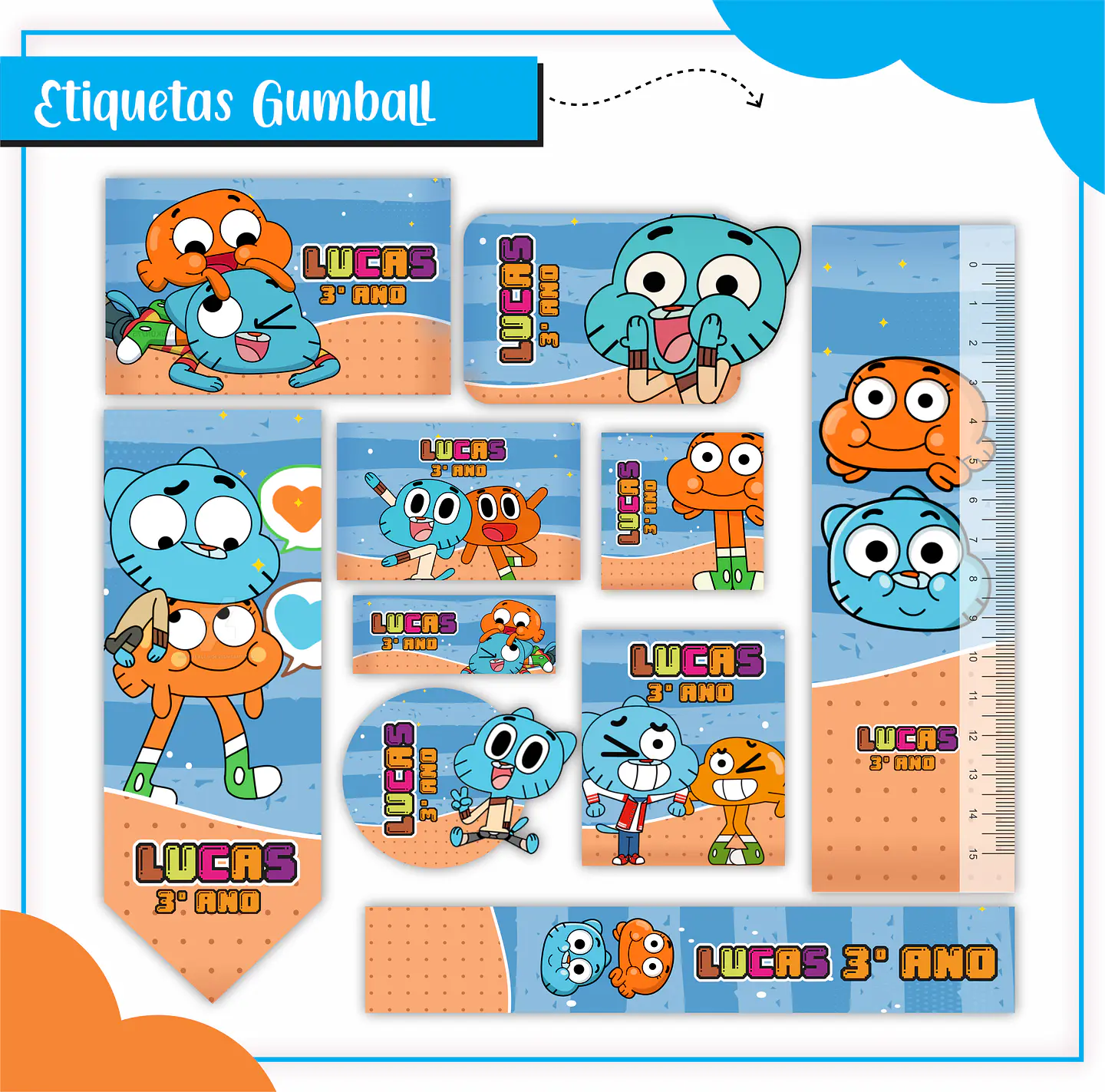 Arquivo Etiqueta Escola Menino Combo - Lina 26
