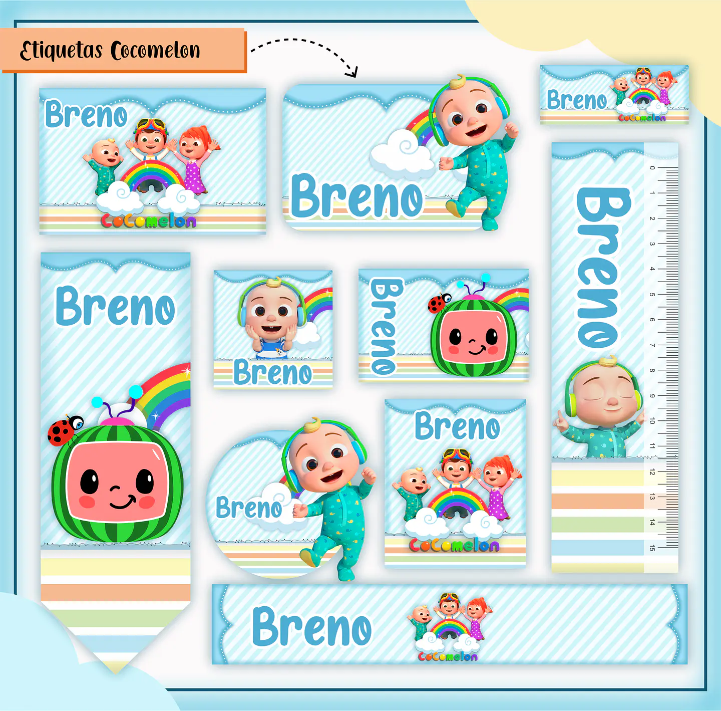 Arquivo Etiqueta Escola Menino Combo - Lina 28