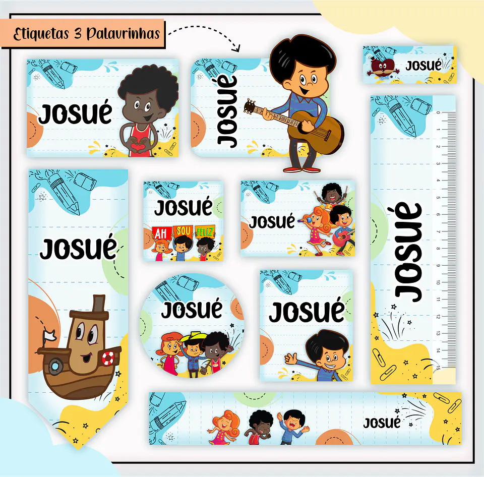 Arquivo Etiqueta Escola Menino Combo - Lina 30