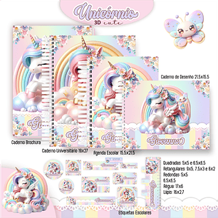 Arquivo Encadernação Kit Escolar Unicórnio Candy - PAMELLA