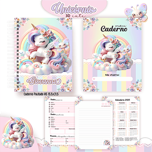 Arquivo Encadernação Kit Escolar Unicórnio Candy - PAMELLA