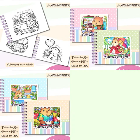 Arquivo Livro de Colorir Capivara Cute - Bia Shaina