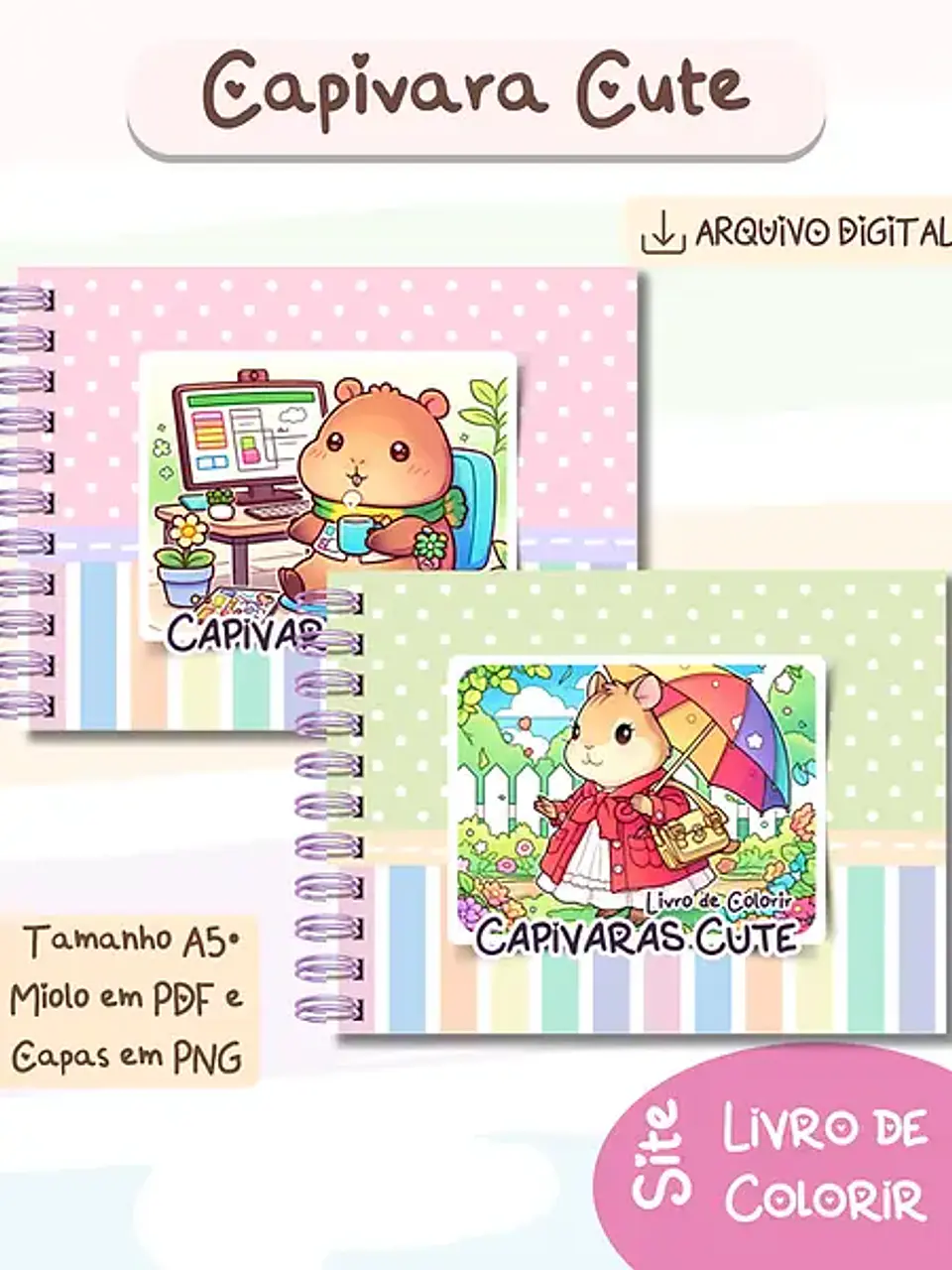 Arquivo Livro de Colorir Capivara Cute - Bia Shaina 2