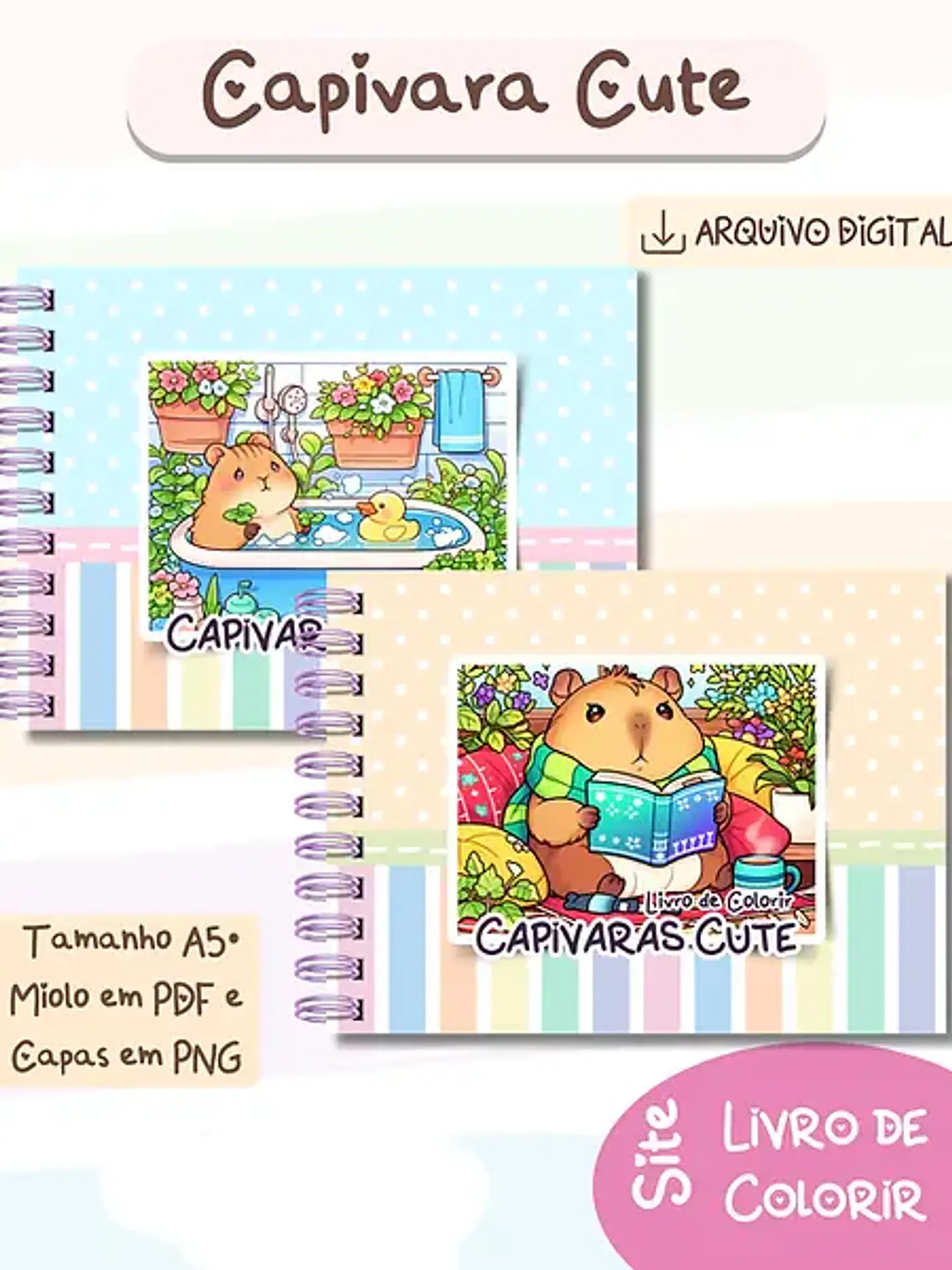 Arquivo Livro de Colorir Capivara Cute - Bia Shaina 3