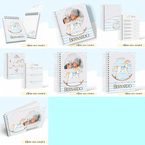 Arquivo Encadernação Baby Cavalinho Menino - Papel Amado
