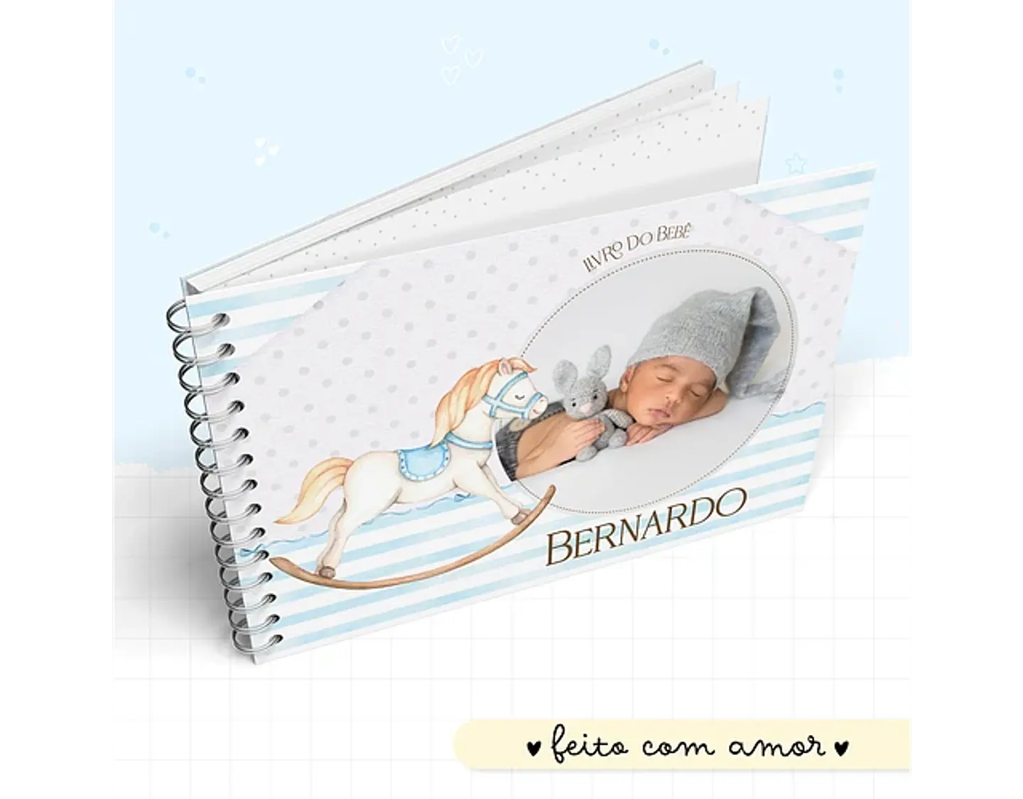 Arquivo Encadernação Baby Cavalinho Menino - Papel Amado 3