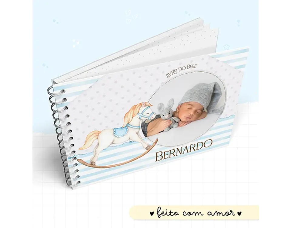 Arquivo Encadernação Baby Cavalinho Menino - Papel Amado 3