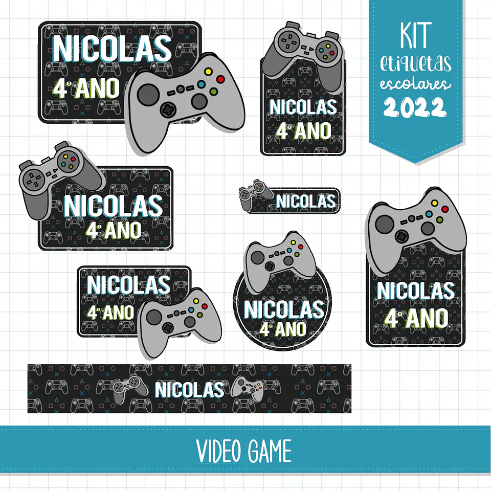 Arquivo Etiqueta Escola Video Game 1