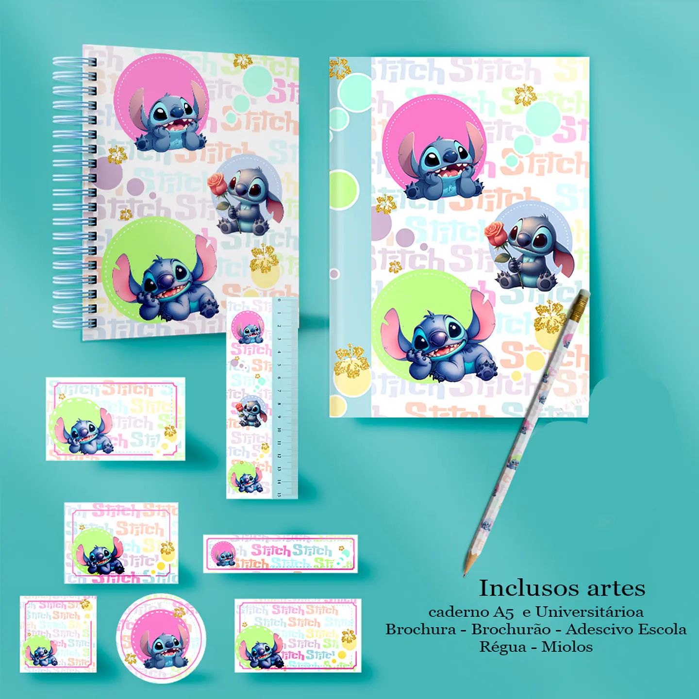 Arquivo Escolar Stitch Candy - LE POLY 2