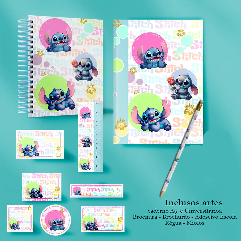 Arquivo Escolar Stitch Candy - LE POLY 2