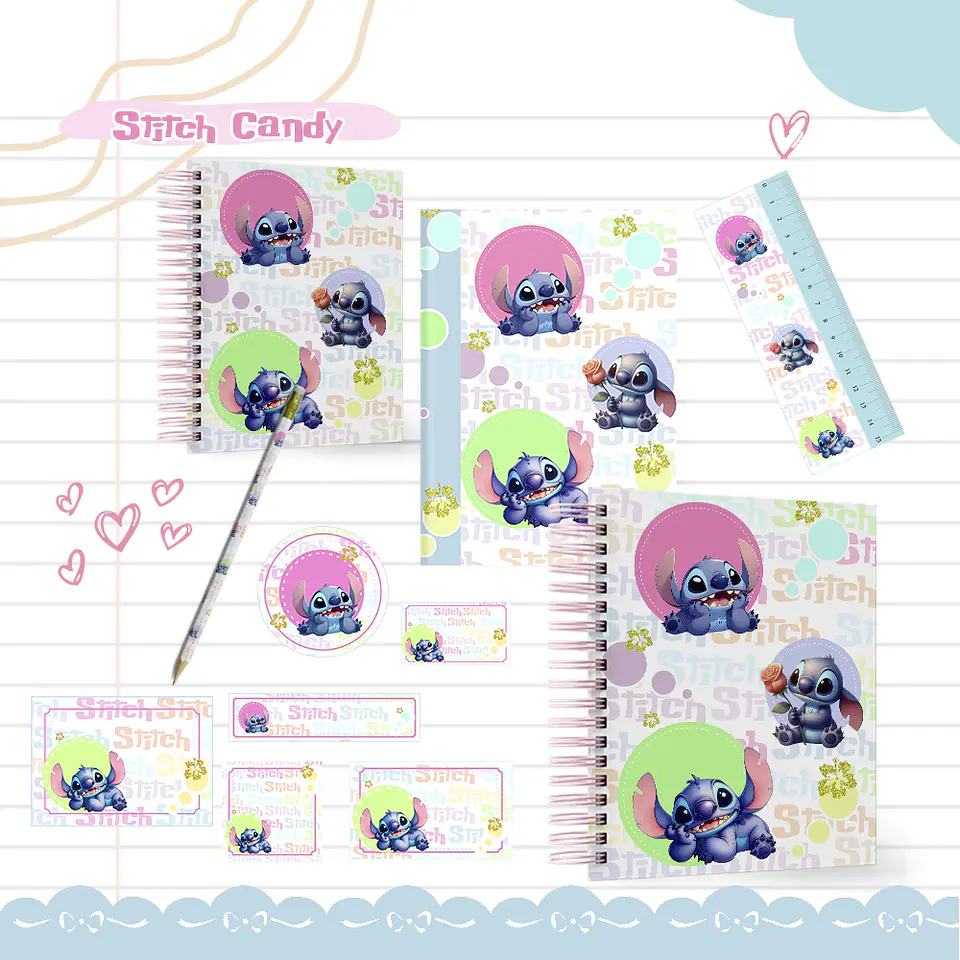 Arquivo Escolar Stitch Candy - LE POLY 1