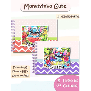 Arquivo Livro de Colorir Stitch Monstrinhos Cute V1 - bia shaina