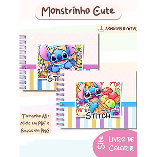 Arquivo Livro de Colorir Stitch Monstrinhos Cute V2 - bia shaina