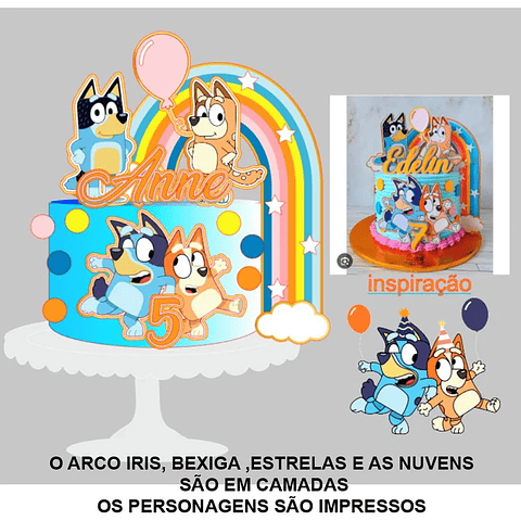 Arquivo Topo de Bolo Bluey
